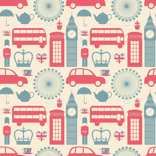 Blue and White Travel Themed Peel and Stick Removable Wallpaper 6210