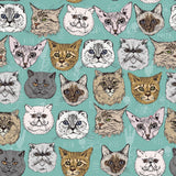 Blue and Grey Animals Children Peel and Stick Removable Wallpaper 4279