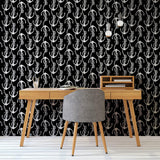 Black Illustration Nautical Peel and Stick Removable Wallpaper 2580
