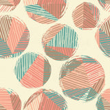 Beige and Green Geometric Teens Peel and Stick Removable Wallpaper 5986