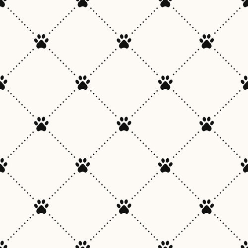 Black and White Dog Peel and Stick Removable Wallpaper 7337