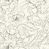 Beige Floral Floral Peel and Stick Removable Wallpaper 9819