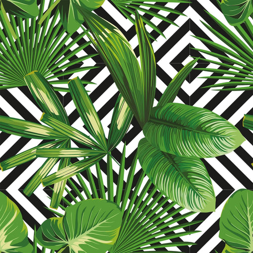 Black and Green Trellis Floral Peel and Stick Removable Wallpaper 2062