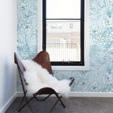 Blue and White Floral Floral Peel and Stick Removable Wallpaper 0272