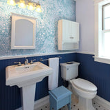 Blue and White Floral Floral Peel and Stick Removable Wallpaper 0272