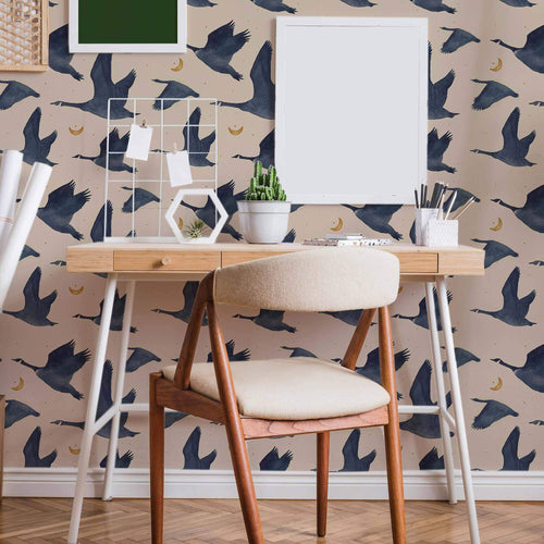 Blue Birds Peel and Stick Removable Wallpaper 2286