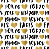 Black Travel Themed Peel and Stick Removable Wallpaper 4514
