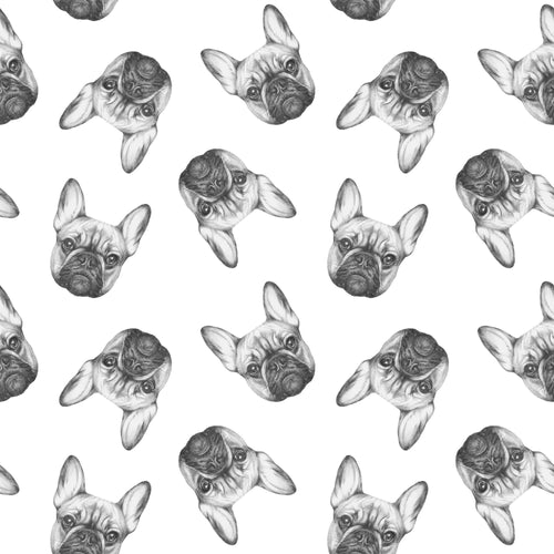 Black and White Dog Peel and Stick Removable Wallpaper 3380
