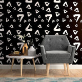 Black Pattern Teens Peel and Stick Removable Wallpaper 6078