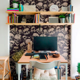 Black and Tan Skulls Teens Peel and Stick Removable Wallpaper 4895