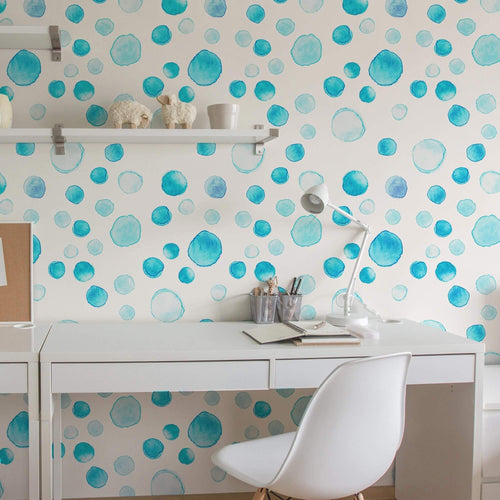 Blue and White Textured Basic Peel and Stick Removable Wallpaper 4565