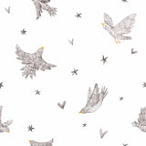 Grey Bird Peel and Stick Removable Wallpaper 8552