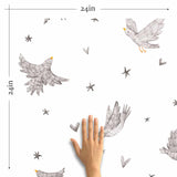 Grey Bird Peel and Stick Removable Wallpaper 8552