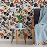 Brown Dog Peel and Stick Removable Wallpaper 1986