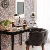 Purple Contemporary Floral Peel and Stick Removable Wallpaper 4445