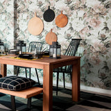 White and Pink Flower Peel and Stick Removable Wallpaper 8983