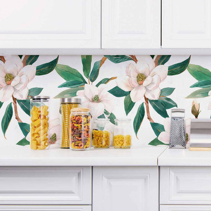 Green Flower Peel and Stick Removable Wallpaper 6204