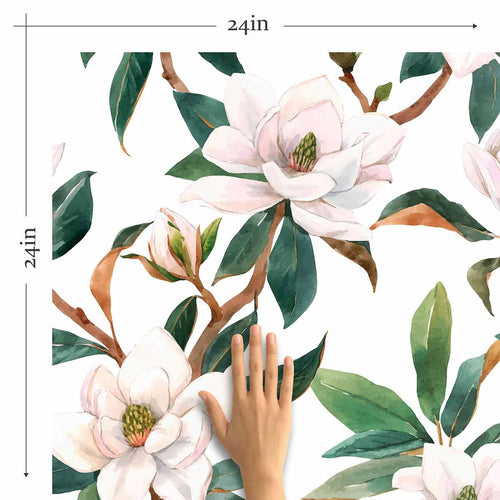 Green Flower Peel and Stick Removable Wallpaper 6204