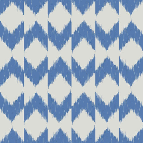 Blue Ikat Geometric Peel and Stick Removable Wallpaper 5475
