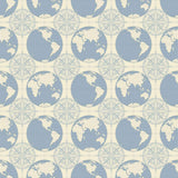 Blue Globe Peel and Stick Removable Wallpaper 8062