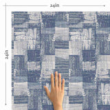 Blue Linen Peel and Stick Removable Wallpaper 8658