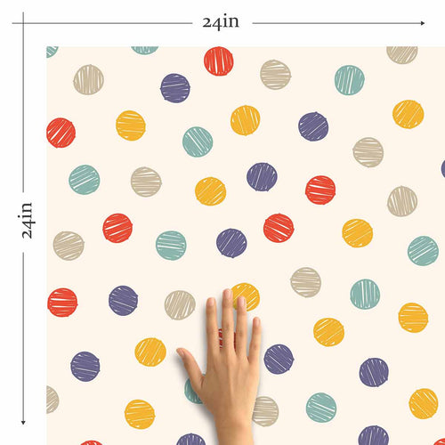 Beige Polka dot Peel and Stick Removable Wallpaper 0739
