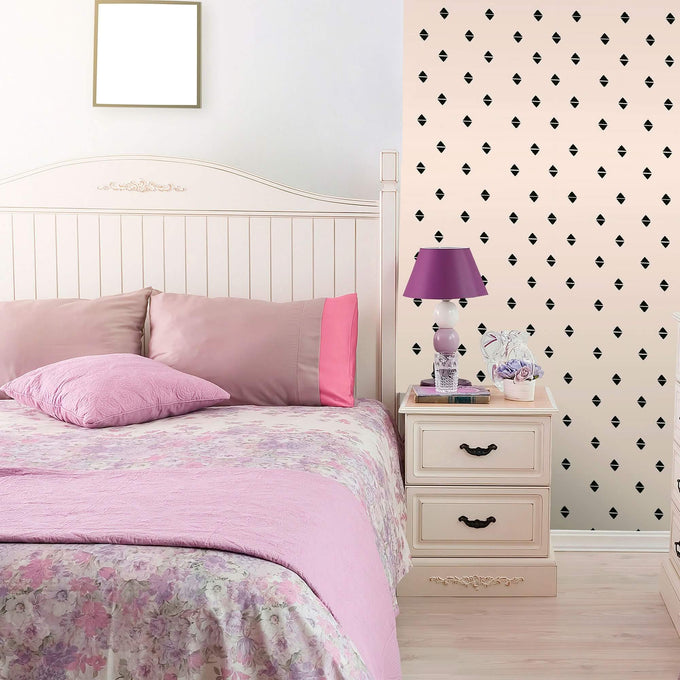 Tan and Black Geometric Teens Peel and Stick Removable Wallpaper 7351
