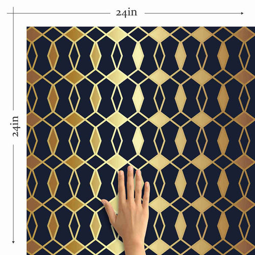 Blue Trellis Peel and Stick Removable Wallpaper 6651