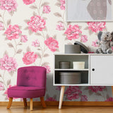 Beige Exotic Floral Peel and Stick Removable Wallpaper 1699