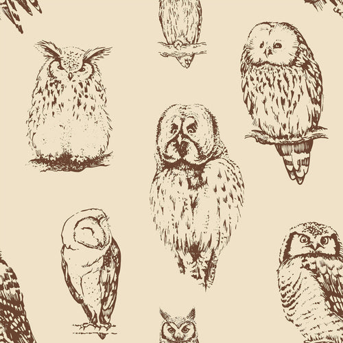 Brown and Tan Bird Animal Peel and Stick Removable Wallpaper 8422