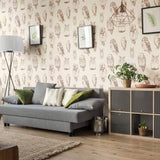 Brown and Tan Bird Animal Peel and Stick Removable Wallpaper 8422