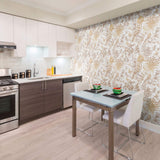 Tan Floral Animal Peel and Stick Removable Wallpaper 2574