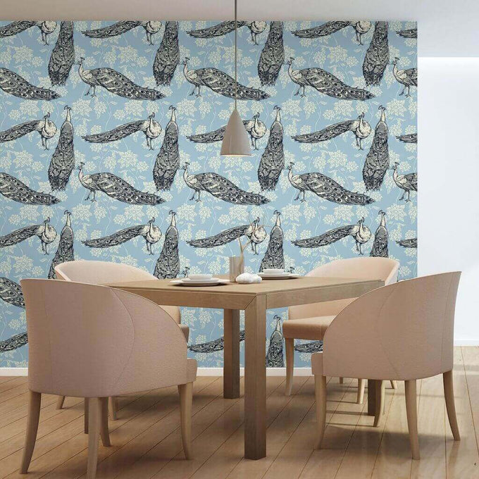 Blue Texture Animal Peel and Stick Removable Wallpaper 8524