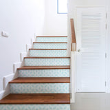 Blue Floral Geometric Peel and Stick Removable Wallpaper 185c