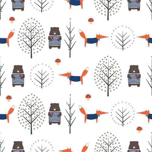 Blue and Orange Animals Baby Peel and Stick Removable Wallpaper 0930