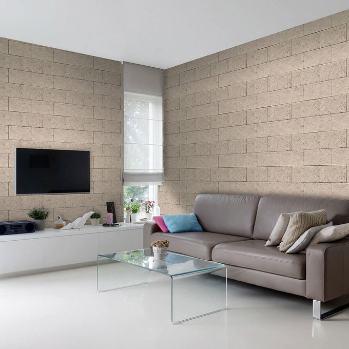 Beige Concrete Texture Peel and Stick Removable Wallpaper 8267