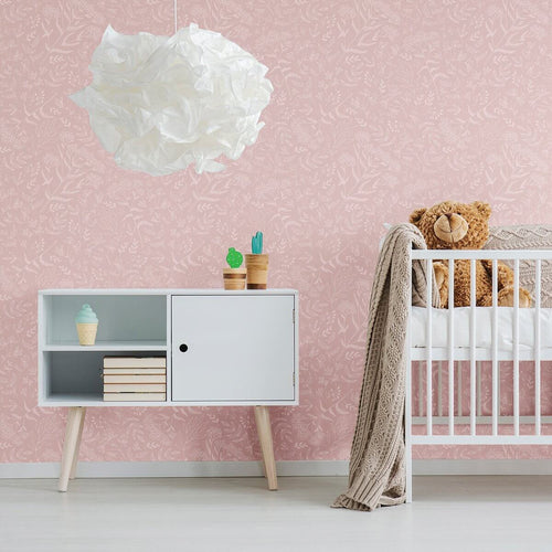 Pink Floral Baby Peel and Stick Removable Wallpaper 2964