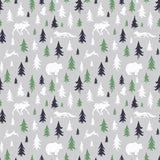 Green and Grey Forest Baby Peel and Stick Removable Wallpaper 3402