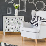 Green and Grey Forest Baby Peel and Stick Removable Wallpaper 3402