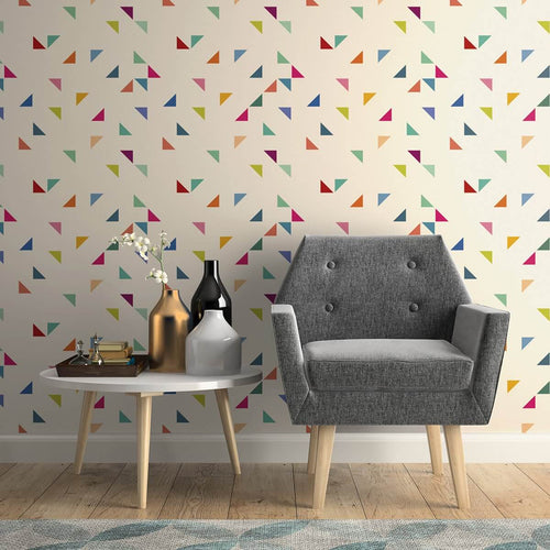 Violet and Orange Geometric Baby Peel and Stick Removable Wallpaper 3497