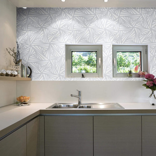Grey Geometric Basic Peel and Stick Removable Wallpaper 8838