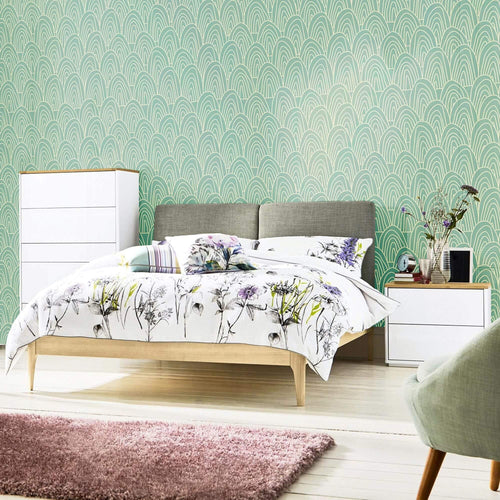 Gray and Green Seamless Basic Peel and Stick Removable Wallpaper 8446