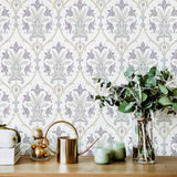 Purple Flowers Peel and Stick Removable Wallpaper 3219