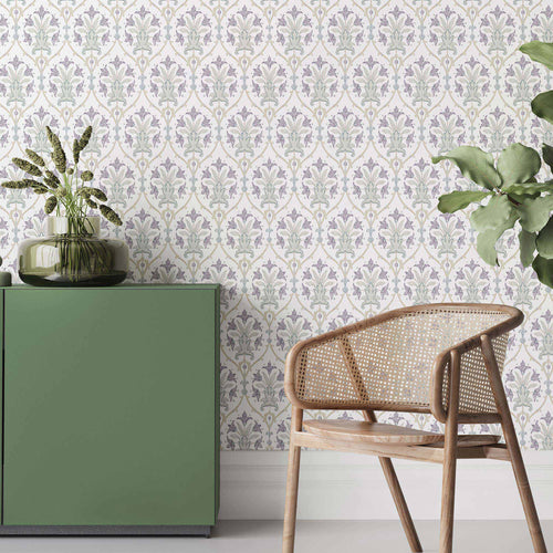Purple Flowers Peel and Stick Removable Wallpaper 3219