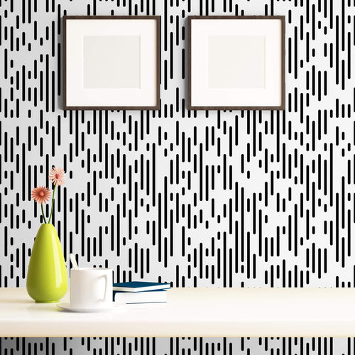 Black Deco Basic Peel and Stick Removable Wallpaper 2699
