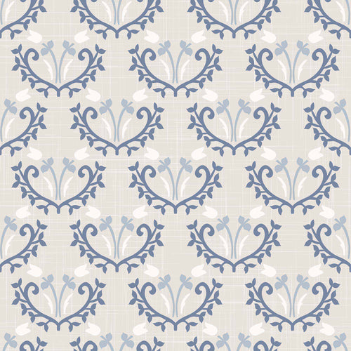 Blue Floral Peel and Stick Removable Wallpaper 8416