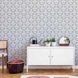 Blue Floral Peel and Stick Removable Wallpaper 8416