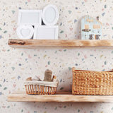 Ivory Terrazzo Basic Peel and Stick Removable Wallpaper 7846