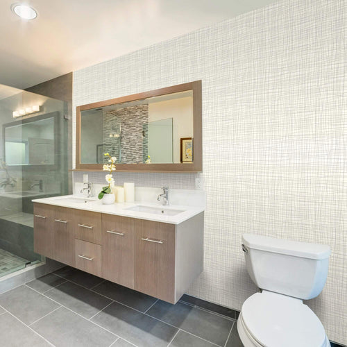 White and Black Abstract Basic Peel and Stick Removable Wallpaper 7103