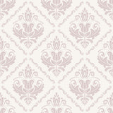 Creamy Beige Damask Basic Peel and Stick Removable Wallpaper 2413